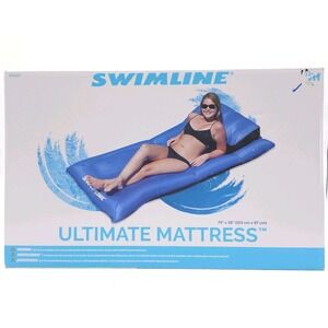 Swimline 76" x 38" Blue Ultimate Mattress Pool Float Inflatable Raft Lounge 9057
